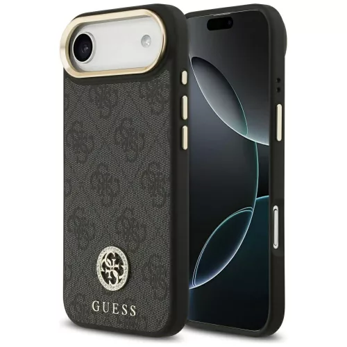 Guess - Keménytok 4G Strassz Logó MagSafe (GUHMP17MP4GRMDEK) - iPhone 17 Air - Fekete