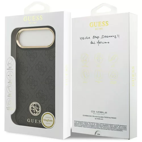 Guess - Keménytok 4G Strassz Logó MagSafe (GUHMP17MP4GRMDEK) - iPhone 17 Air - Fekete