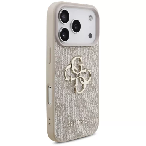 Guess - Keménytok 4G Klasszikus Logó Pánttal (GUHCP17LP4GMGSP) - iPhone 17 Pro - Rózsaszín