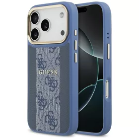   Guess - Keménytok 4G Csíkos MagSafe (GUHMP17LPG4SEMCB) - iPhone 17 Pro - Kék