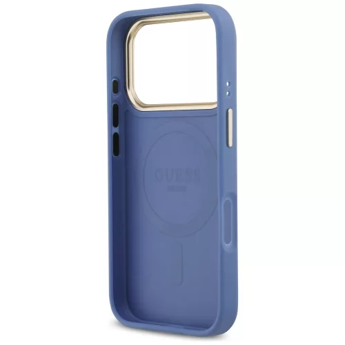 Guess - Keménytok 4G Csíkos MagSafe (GUHMP17LPG4SEMCB) - iPhone 17 Pro - Kék