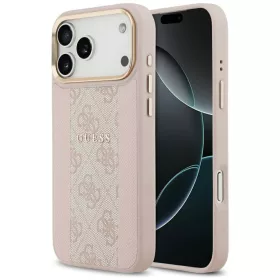   Guess - Keménytok 4G Csíkos MagSafe (GUHMP17XPG4SEMCP) - iPhone 17 Pro Max - Rózsaszín