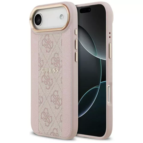 Guess - Keménytok 4G Csíkos MagSafe (GUHMP17MPG4SEMCP) - iPhone 17 Air - Rózsaszín