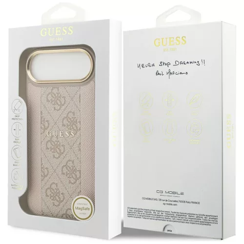 Guess - Keménytok 4G Csíkos MagSafe (GUHMP17MPG4SEMCP) - iPhone 17 Air - Rózsaszín