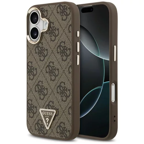 Guess - Keménytok 4G Háromszög Logó MagSafe (GUHMP17SP4GTDGMW) - iPhone 17 - Barna