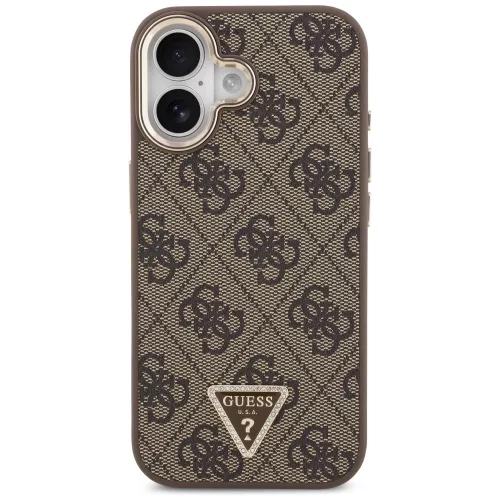 Guess - Keménytok 4G Háromszög Logó MagSafe (GUHMP17SP4GTDGMW) - iPhone 17 - Barna