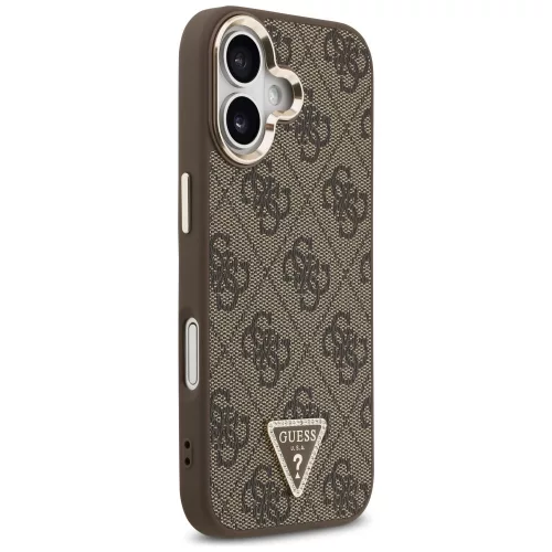Guess - Keménytok 4G Háromszög Logó MagSafe (GUHMP17SP4GTDGMW) - iPhone 17 - Barna