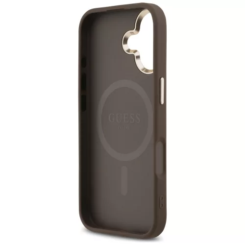 Guess - Keménytok 4G Háromszög Logó MagSafe (GUHMP17SP4GTDGMW) - iPhone 17 - Barna