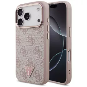   Guess - Keménytok 4G Háromszög Logó MagSafe (GUHMP17LP4GTDGMP) - iPhone 17 Pro - Rózsaszín