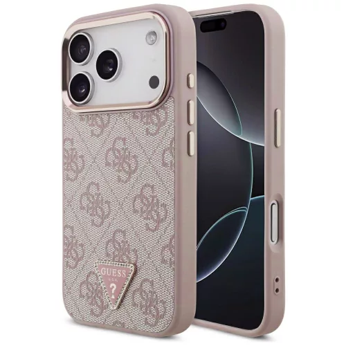 Guess - Keménytok 4G Háromszög Logó MagSafe (GUHMP17LP4GTDGMP) - iPhone 17 Pro - Rózsaszín