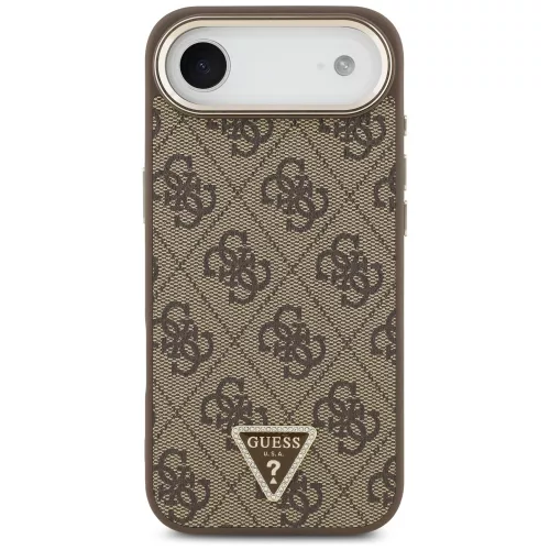 Guess - Keménytok 4G Háromszög Logó (GUHMP17MP4GTDGMW) - iPhone 17 Air - Barna