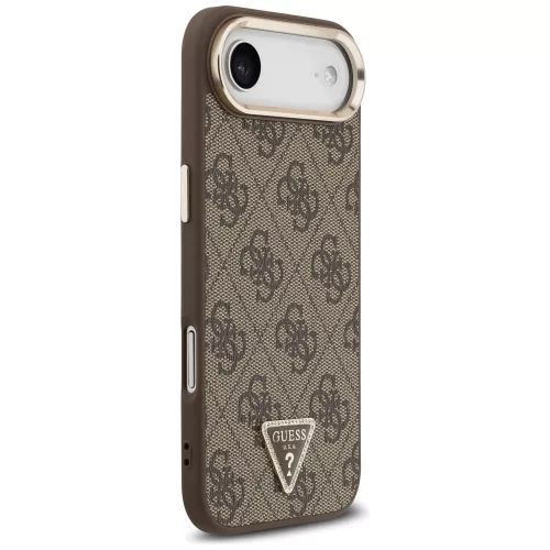 Guess - Keménytok 4G Háromszög Logó (GUHMP17MP4GTDGMW) - iPhone 17 Air - Barna