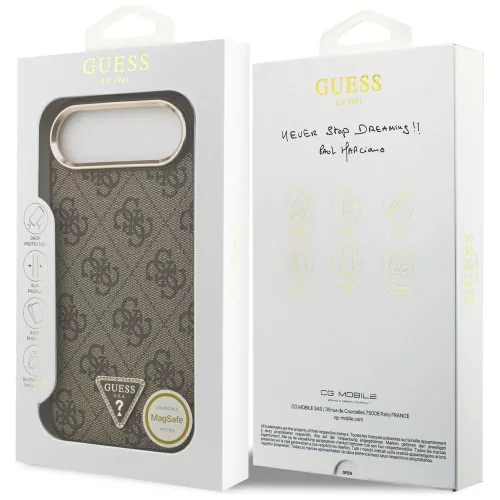 Guess - Keménytok 4G Háromszög Logó (GUHMP17MP4GTDGMW) - iPhone 17 Air - Barna