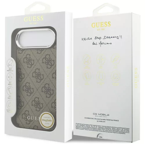 Guess - Keménytok 4G Klasszikus Logó MagSafe (GUHMP17MP4GSSMCW) - iPhone 17 Air - Barna