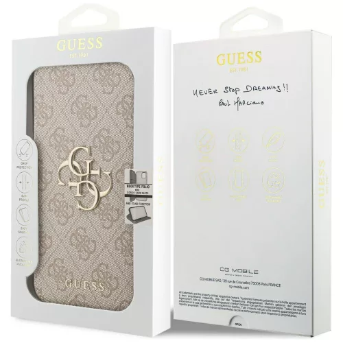 Guess - Kinyitható 4G Fém Logó (GUBKP17X4GMGPI) - iPhone 17 Pro Max - Rózsaszín