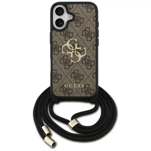 Guess - Keménytok 4G Keresztpántos Nagy Logó Zsinóros Pánttal (GUHCP17SP4GMGCRW) - iPhone 17 - Barna