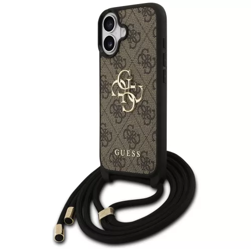 Guess - Keménytok 4G Keresztpántos Nagy Logó Zsinóros Pánttal (GUHCP17SP4GMGCRW) - iPhone 17 - Barna