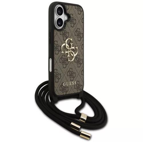 Guess - Keménytok 4G Keresztpántos Nagy Logó Zsinóros Pánttal (GUHCP17SP4GMGCRW) - iPhone 17 - Barna