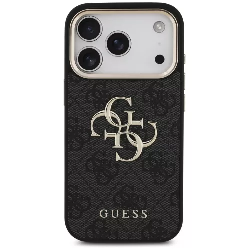 Guess - Keménytok Nagy 4G Logó Klasszikus (GUHCP17L4GMGCGR) - iPhone 17 Pro - Fekete