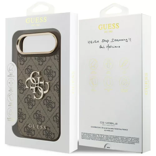 Guess - Keménytok Nagy 4G Klasszikus Logó (GUHCP17M4GMGCBR) - iPhone 17 Air - Barna