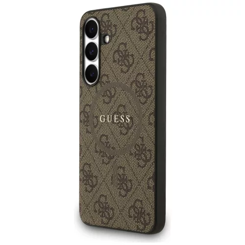 Guess - 4G Gyűrű Klasszikus Logó MagSafe (GUHMS25FEG4GFRW) - Samsung Galaxy S25 FE - Barna