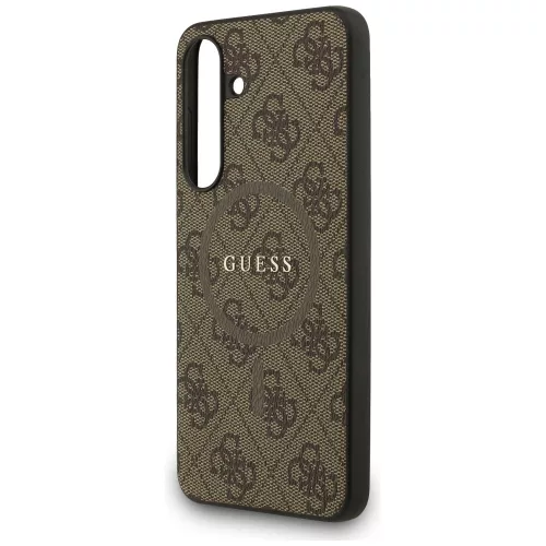 Guess - 4G Gyűrű Klasszikus Logó MagSafe (GUHMS25FEG4GFRW) - Samsung Galaxy S25 FE - Barna