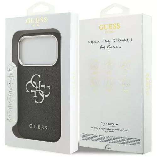 Guess - Keménytok Nagy 4G Klasszikus Logó (GUHCP17XP4G4SMCK) - iPhone 17 Pro Max - Fekete