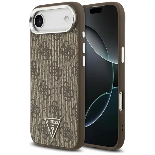 Guess - Keménytok 4G Háromszög Logó MagSafe (GUHMP17MP4TSRCMW) - iPhone 17 Air - Barna