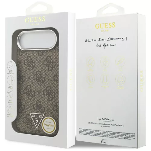 Guess - Keménytok 4G Háromszög Logó MagSafe (GUHMP17MP4TSRCMW) - iPhone 17 Air - Barna