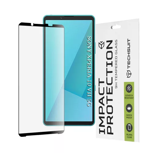 Techsuit - 111D Full Cover / Full Glue üvegfólia - Sony Xperia 10 VII - Fekete széllel