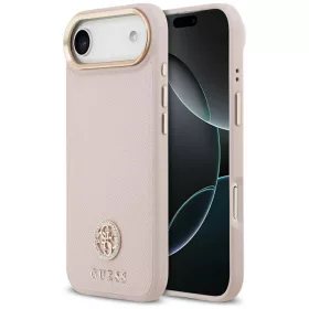   Guess - Grained Strass Logo MagSafe (GUHMP17MPGCRMDEP) - iPhone 17 Air - Pink