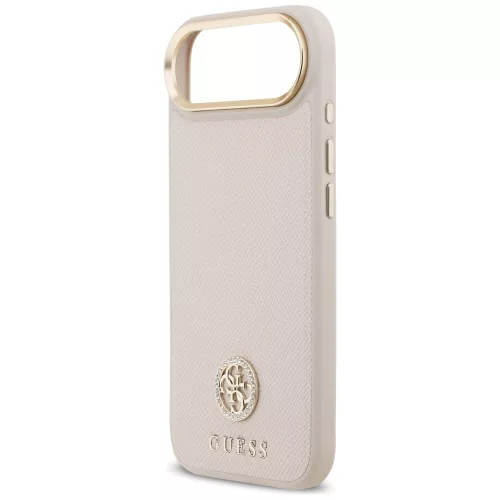 Guess - Grained Strass Logo MagSafe (GUHMP17MPGCRMDEP) - iPhone 17 Air - Pink