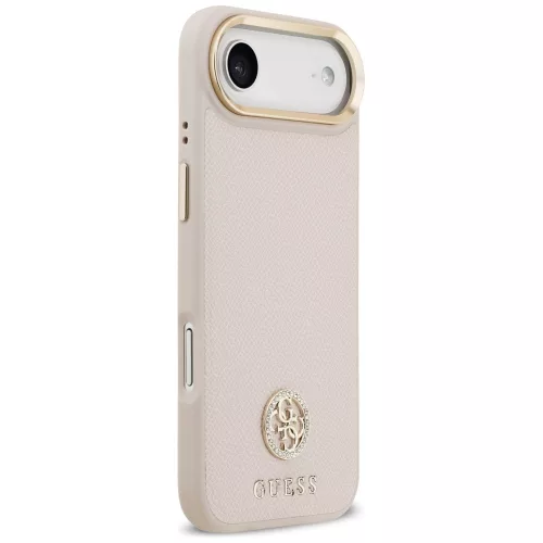Guess - Grained Strass Logo MagSafe (GUHMP17MPGCRMDEP) - iPhone 17 Air - Pink