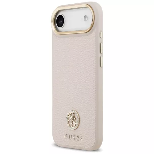 Guess - Grained Strass Logo MagSafe (GUHMP17MPGCRMDEP) - iPhone 17 Air - Pink