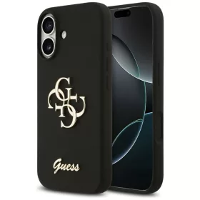   Guess - Szilikon Nagy 4G Felirat (GUHCP17SSC4GSMK) - iPhone 17 - Fekete