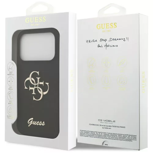 Guess - Silicone Big 4G Script (GUHCP17LSC4GSMK) - iPhone 17 Pro - Black