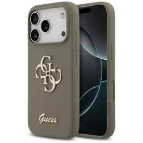   Guess - Silicone Big 4G Script (GUHCP17LSC4GSMW) - iPhone 17 Pro - Brown