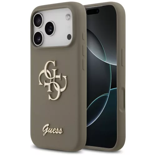Guess - Szilikon Nagy 4G Felirat (GUHCP17LSC4GSMW) - iPhone 17 Pro - Barna