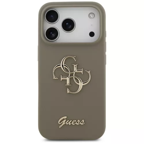 Guess - Silicone Big 4G Script (GUHCP17LSC4GSMW) - iPhone 17 Pro - Brown