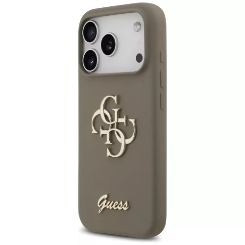 Guess - Szilikon Nagy 4G Felirat (GUHCP17LSC4GSMW) - iPhone 17 Pro - Barna