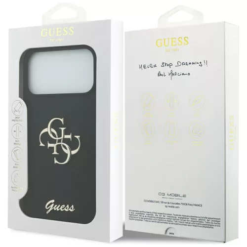 Guess - Silicone Big 4G Script (GUHCP17XSC4GSMK) - iPhone 17 Pro Max - Black