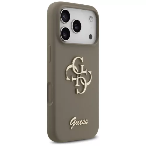 Guess - Szilikon Nagy 4G Felirat (GUHCP17XSC4GSMW) - iPhone 17 Pro Max - Barna