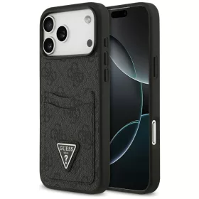   Guess - Keménytok 4G Dupla Kártyatartós Háromszög (GUHCP17XP4TPK) - iPhone 17 Pro Max - Fekete