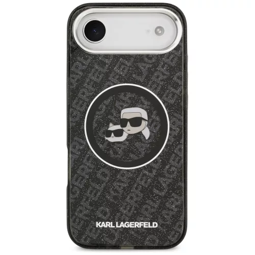 Karl Lagerfeld - IML Glitter K&C Heads Logo MagSafe (KLHMP17MHMKBKCHOK) - iPhone 17 Air - Black