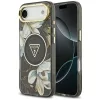 Guess - IML Fém Csillámos Virágos Háromszög MagSafe (GUHMP17MHFLPEDK) - iPhone 17 Air - Fekete