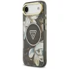 Guess - IML Fém Csillámos Virágos Háromszög MagSafe (GUHMP17MHFLPEDK) - iPhone 17 Air - Fekete