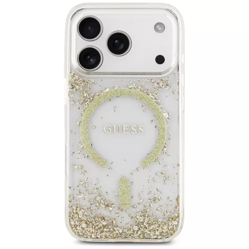 Guess - Gyanta Aljú Csillámos MagSafe (GUHMP17LRGRGED) - iPhone 17 Pro - Arany