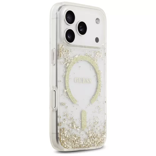 Guess - Gyanta Aljú Csillámos MagSafe (GUHMP17LRGRGED) - iPhone 17 Pro - Arany
