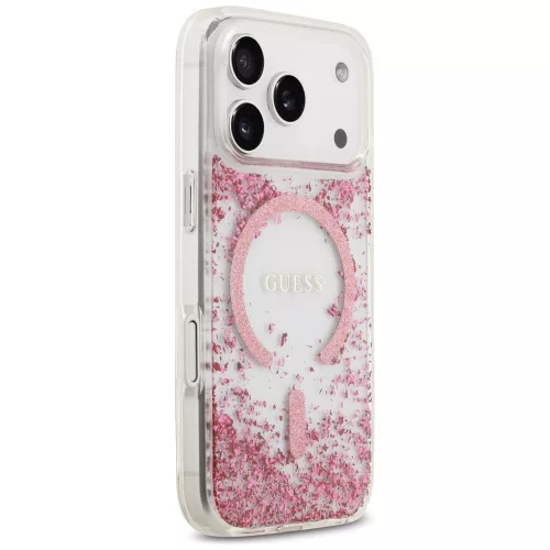 Guess - Gyanta Aljú Csillámos MagSafe (GUHMP17LRGRGEP) - iPhone 17 Pro - Rózsaszín