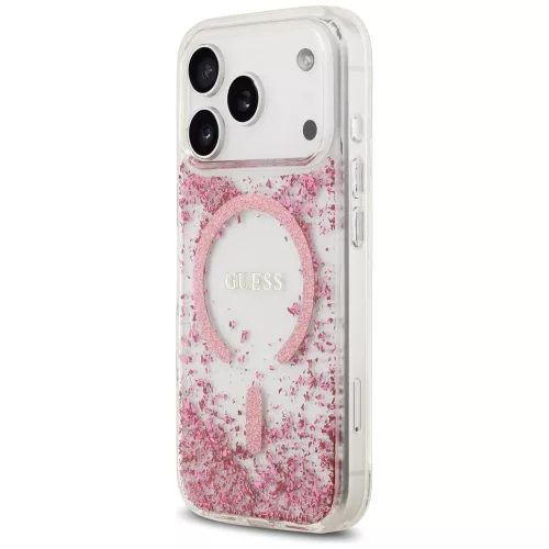 Guess - Gyanta Aljú Csillámos MagSafe (GUHMP17LRGRGEP) - iPhone 17 Pro - Rózsaszín